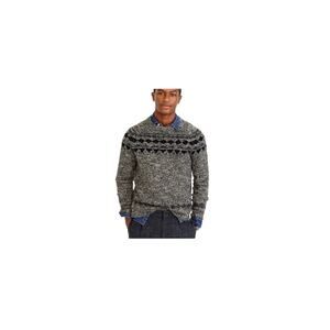 J. Crew Fair Isle Wool Blend Black and Gray Grandpacore sweater size M